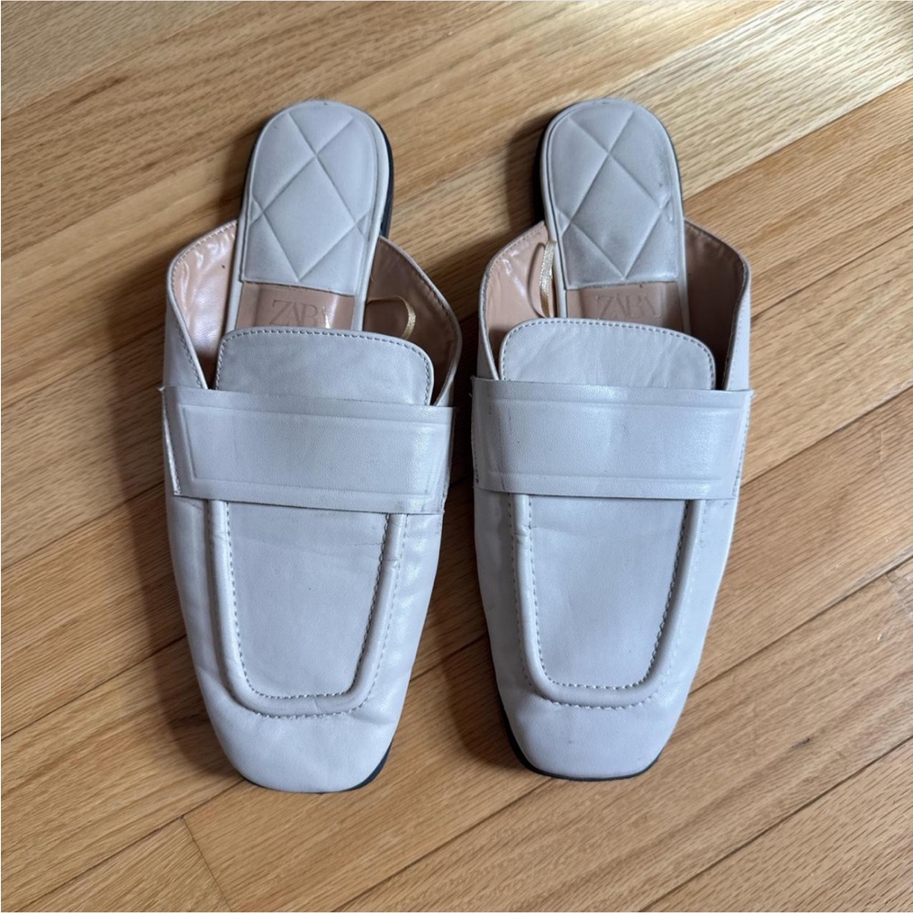 Zara White Mules
